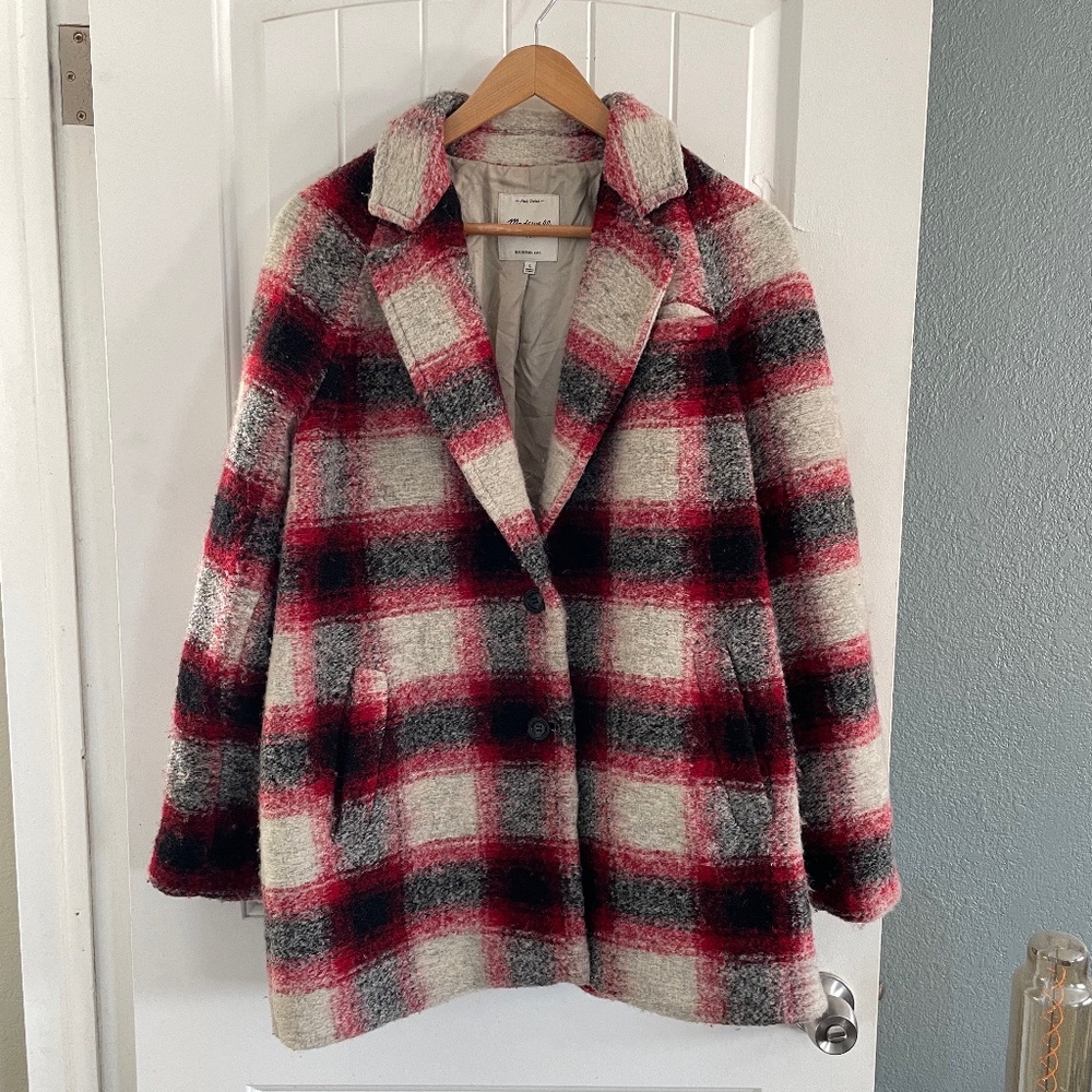 Madewell Plaid Cocoon Coat - L